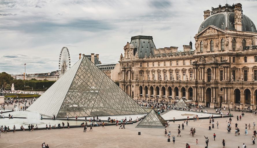 The Louvre Museum and glass pyramid